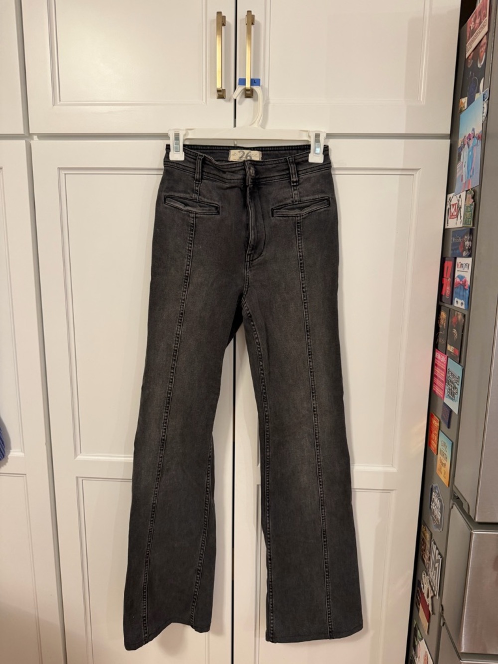 Free People Black Wash Flared Jeans